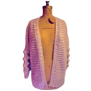 Light Violet Macaron Chunky Cozy Soft Open Knit Sweater NWT